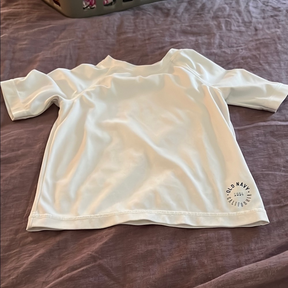 Old Navy White Short Sleeve rashguard